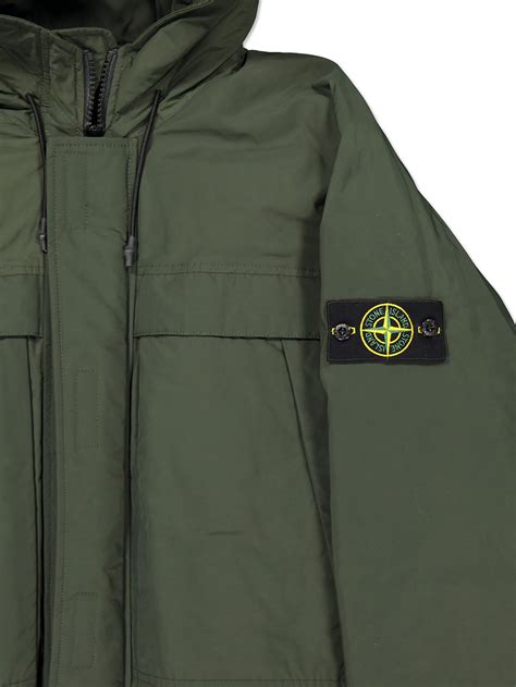 stone island micro reps down parka green